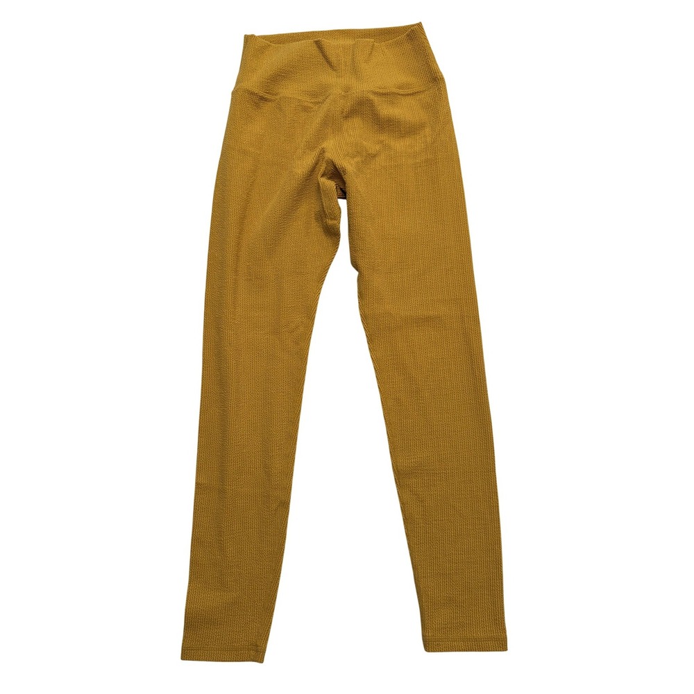 Buffbunny Collection Leggings Womens Medium Yellow‎ Ribbed High Rise Ankle Yoga